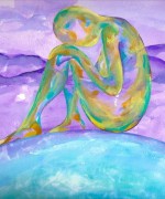 hard on herself original painting by Shakaya Leone